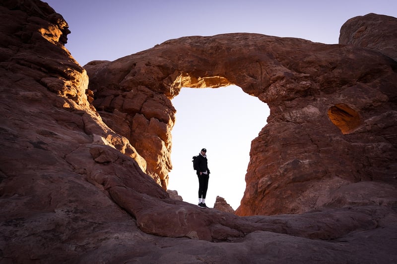 Hiker overcoming challenges
